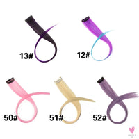 Clip-In Ombre Hair Extensions for Women & Girls in Pure Color - Straight Long Synthetic 2 Tone Hair Pieces