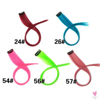 Clip-In Ombre Hair Extensions for Women & Girls in Pure Color - Straight Long Synthetic 2 Tone Hair Pieces