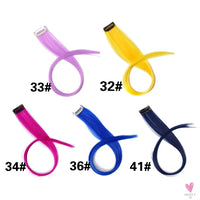 Clip-In Ombre Hair Extensions for Women & Girls in Pure Color - Straight Long Synthetic 2 Tone Hair Pieces