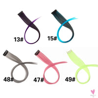 Clip-In Ombre Hair Extensions for Women & Girls in Pure Color - Straight Long Synthetic 2 Tone Hair Pieces