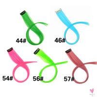 Clip-In Ombre Hair Extensions for Women & Girls in Pure Color - Straight Long Synthetic 2 Tone Hair Pieces