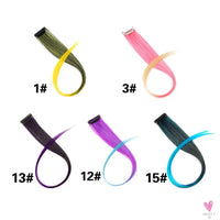 Clip-In Ombre Hair Extensions for Women & Girls in Pure Color - Straight Long Synthetic 2 Tone Hair Pieces