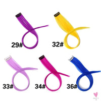 Clip-In Ombre Hair Extensions for Women & Girls in Pure Color - Straight Long Synthetic 2 Tone Hair Pieces