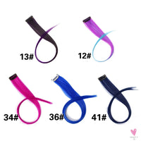 Clip-In Ombre Hair Extensions for Women & Girls in Pure Color - Straight Long Synthetic 2 Tone Hair Pieces