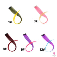 Clip-In Ombre Hair Extensions for Women & Girls in Pure Color - Straight Long Synthetic 2 Tone Hair Pieces