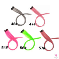 Clip-In Ombre Hair Extensions for Women & Girls in Pure Color - Straight Long Synthetic 2 Tone Hair Pieces