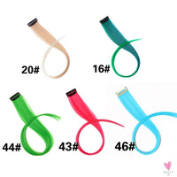 Clip-In Ombre Hair Extensions for Women & Girls in Pure Color - Straight Long Synthetic 2 Tone Hair Pieces