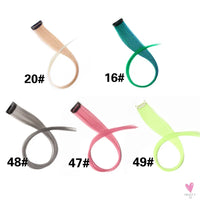 Clip-In Ombre Hair Extensions for Women & Girls in Pure Color - Straight Long Synthetic 2 Tone Hair Pieces