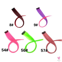 Clip-In Ombre Hair Extensions for Women & Girls in Pure Color - Straight Long Synthetic 2 Tone Hair Pieces