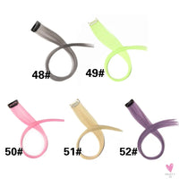 Clip-In Ombre Hair Extensions for Women & Girls in Pure Color - Straight Long Synthetic 2 Tone Hair Pieces