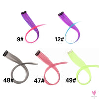 Clip-In Ombre Hair Extensions for Women & Girls in Pure Color - Straight Long Synthetic 2 Tone Hair Pieces