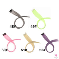 Clip-In Ombre Hair Extensions for Women & Girls in Pure Color - Straight Long Synthetic 2 Tone Hair Pieces