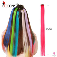 Clip-In Ombre Hair Extensions for Women & Girls in Pure Color - Straight Long Synthetic 2 Tone Hair Pieces