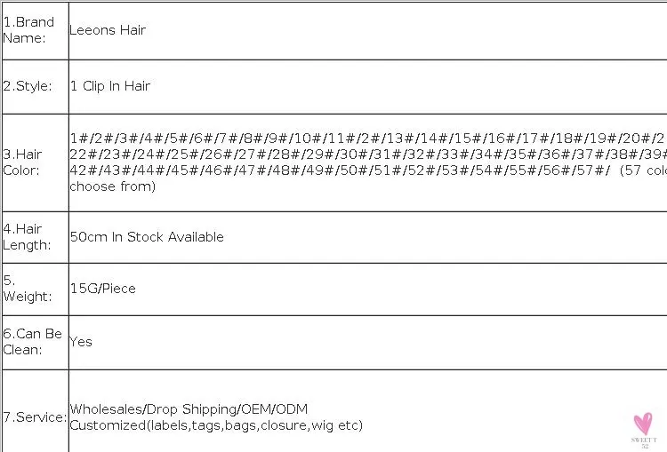 Clip-In Ombre Hair Extensions for Women & Girls in Pure Color - Straight Long Synthetic 2 Tone Hair Pieces