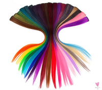Clip-In Ombre Hair Extensions for Women & Girls in Pure Color - Straight Long Synthetic 2 Tone Hair Pieces