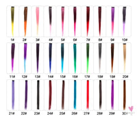 Clip-In Ombre Hair Extensions for Women & Girls in Pure Color - Straight Long Synthetic 2 Tone Hair Pieces