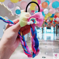 Colorful Braid Ponytail Holder With Rubber Band Attachment for Girls