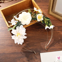 Colorful Flower Headband, Fabric Princess Headdress for Women and Girls