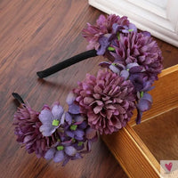 Colorful Flower Headband, Fabric Princess Headdress for Women and Girls