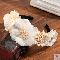 Colorful Flower Headband, Fabric Princess Headdress for Women and Girls