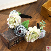 Colorful Flower Headband, Fabric Princess Headdress for Women and Girls