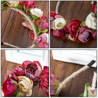 Colorful Flower Headband, Fabric Princess Headdress for Women and Girls