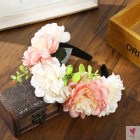 Colorful Flower Headband, Fabric Princess Headdress for Women and Girls