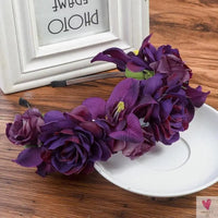 Colorful Flower Headband, Fabric Princess Headdress for Women and Girls