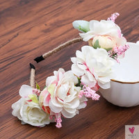 Colorful Flower Headband, Fabric Princess Headdress for Women and Girls