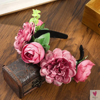 Colorful Flower Headband, Fabric Princess Headdress for Women and Girls