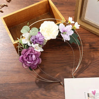 Colorful Flower Headband, Fabric Princess Headdress for Women and Girls