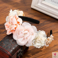 Colorful Flower Headband, Fabric Princess Headdress for Women and Girls