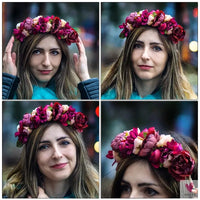 Colorful Flower Headband, Fabric Princess Headdress for Women and Girls