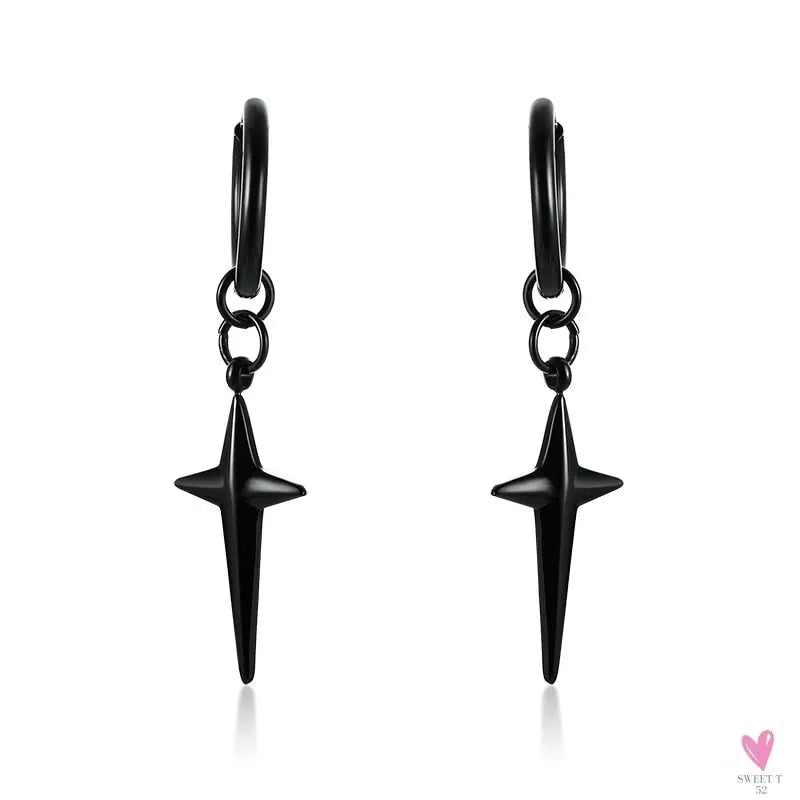 COOL SINGLE SILVER STAINLESS STEEL HOOP DAGGER EARRING FOR MEN AND BOYS