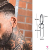 COOL SINGLE SILVER STAINLESS STEEL HOOP DAGGER EARRING FOR MEN AND BOYS