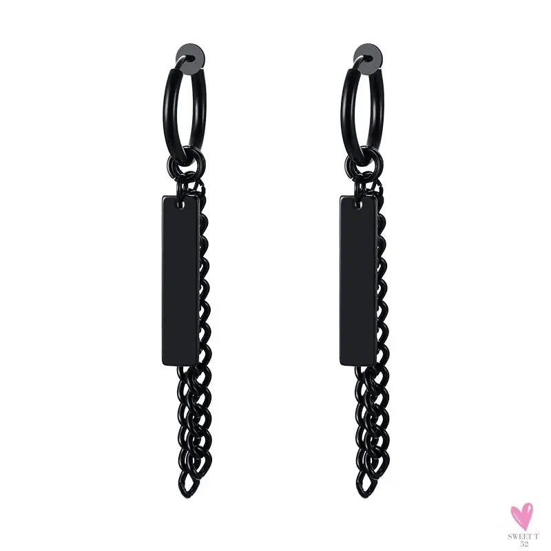 COOL SINGLE SILVER STAINLESS STEEL HOOP DAGGER EARRING FOR MEN AND BOYS