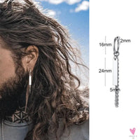 COOL SINGLE SILVER STAINLESS STEEL HOOP DAGGER EARRING FOR MEN AND BOYS