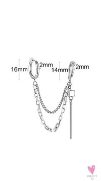 COOL SINGLE SILVER STAINLESS STEEL HOOP DAGGER EARRING FOR MEN AND BOYS