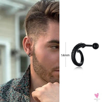 COOL SINGLE SILVER STAINLESS STEEL HOOP DAGGER EARRING FOR MEN AND BOYS