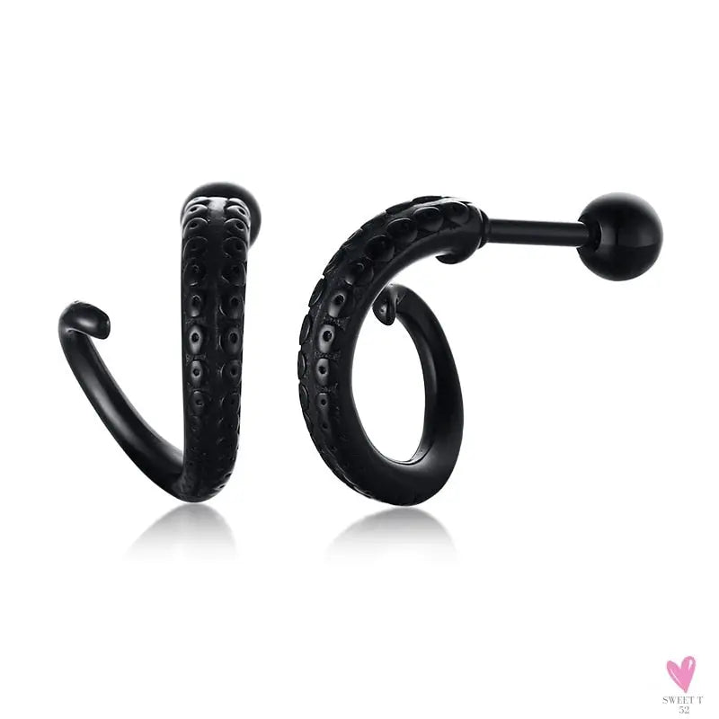 COOL SINGLE SILVER STAINLESS STEEL HOOP DAGGER EARRING FOR MEN AND BOYS