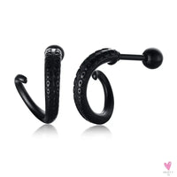 COOL SINGLE SILVER STAINLESS STEEL HOOP DAGGER EARRING FOR MEN AND BOYS