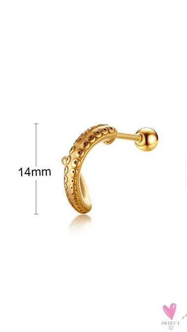 COOL SINGLE SILVER STAINLESS STEEL HOOP DAGGER EARRING FOR MEN AND BOYS