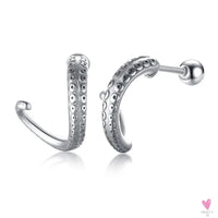 COOL SINGLE SILVER STAINLESS STEEL HOOP DAGGER EARRING FOR MEN AND BOYS