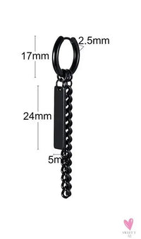 COOL SINGLE SILVER STAINLESS STEEL HOOP DAGGER EARRING FOR MEN AND BOYS