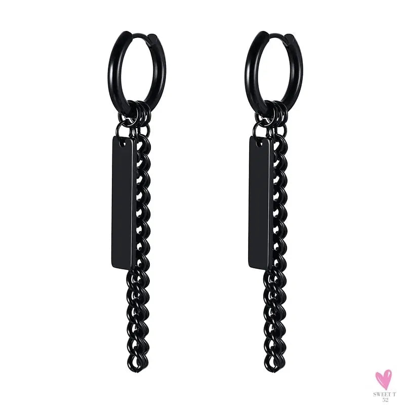 COOL SINGLE SILVER STAINLESS STEEL HOOP DAGGER EARRING FOR MEN AND BOYS