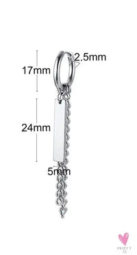 COOL SINGLE SILVER STAINLESS STEEL HOOP DAGGER EARRING FOR MEN AND BOYS