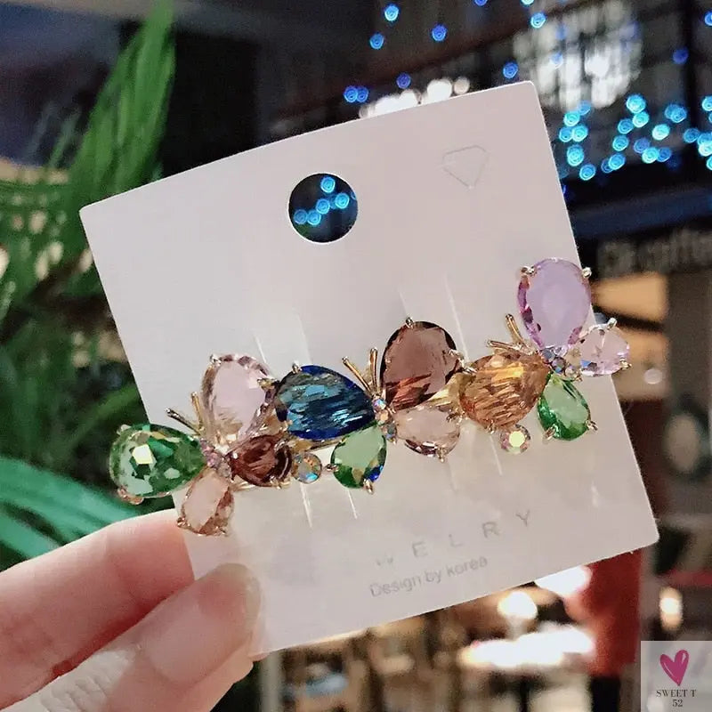 Crystal Butterfly/Flower Hair Clip, Large Duckbill Hair Clip for Women and Girls