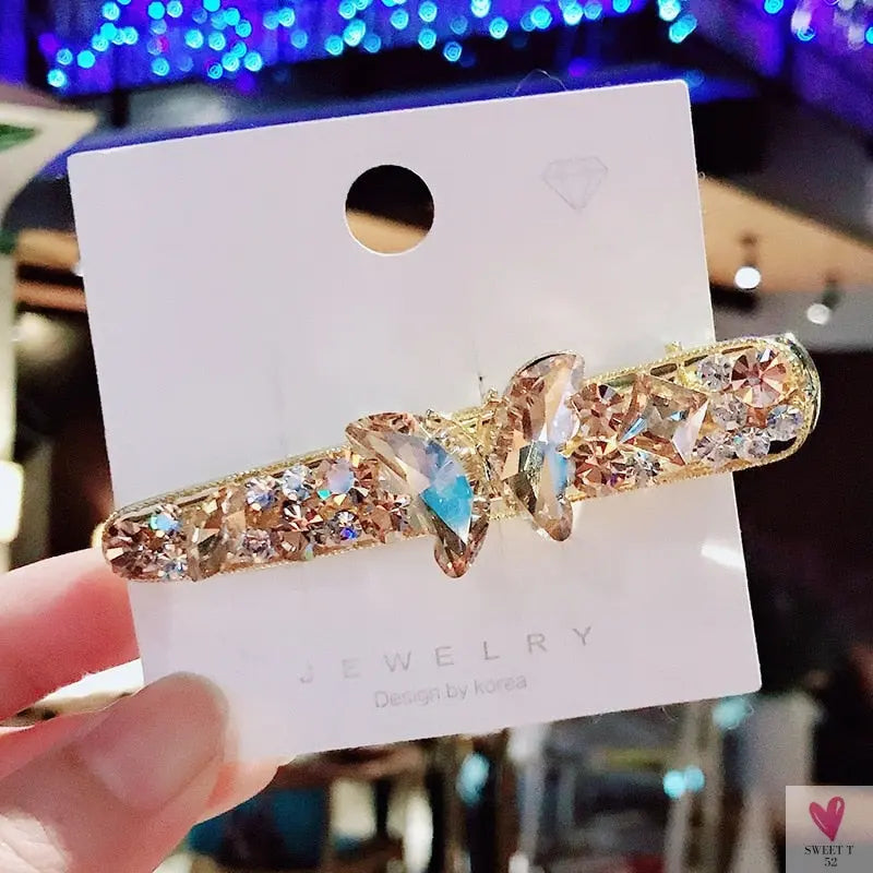 Crystal Butterfly/Flower Hair Clip, Large Duckbill Hair Clip for Women and Girls