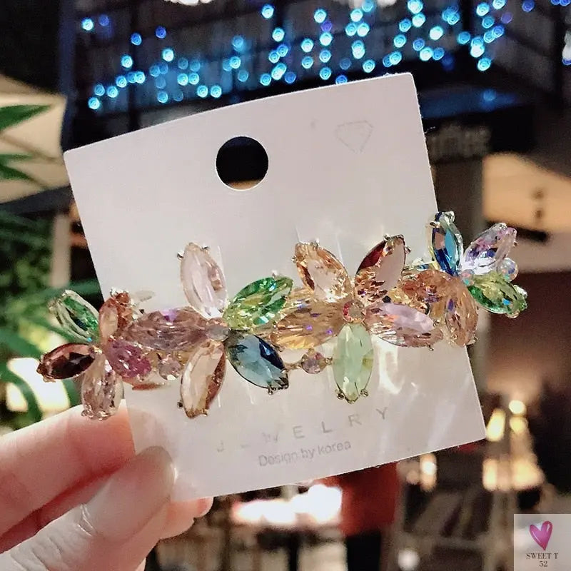 Crystal Butterfly/Flower Hair Clip, Large Duckbill Hair Clip for Women and Girls