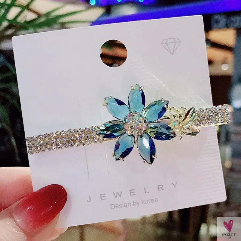 Crystal Butterfly/Flower Hair Clip, Large Duckbill Hair Clip for Women and Girls